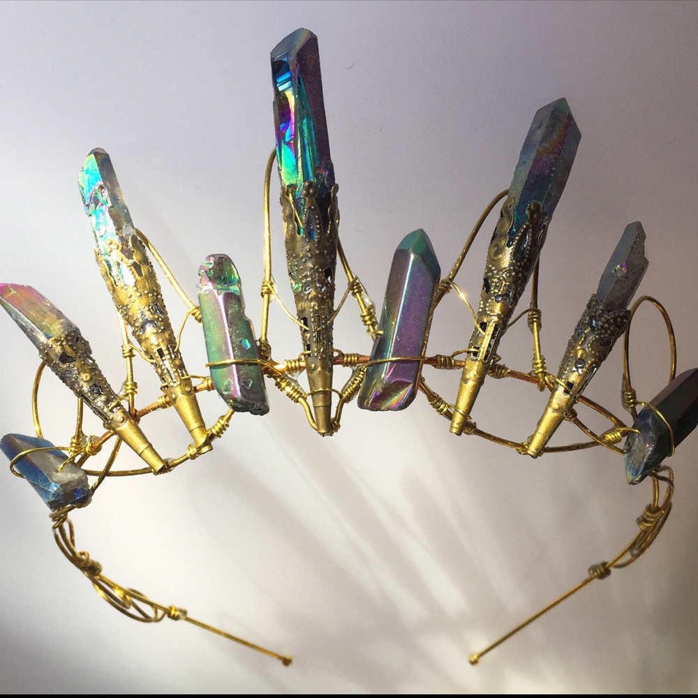 Titanium Aura Quartz Tiara by Howling Moon - custom made